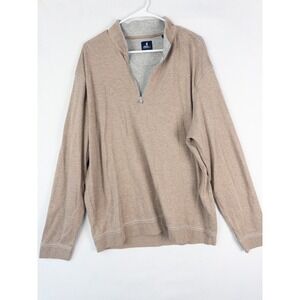 Men's Beige Zip-Up Sweater